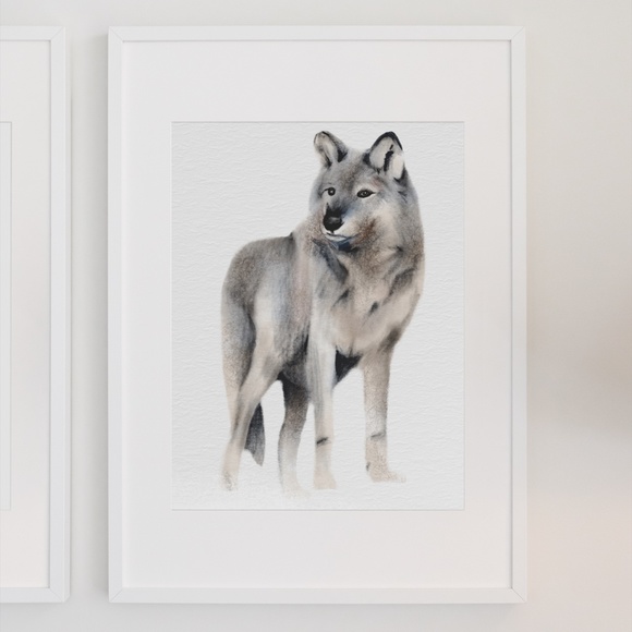Wall Art Watercolor Wolf Poster Print Unframed - Picture 3 of 6